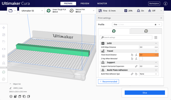 Imprimer le volume max avec Cura